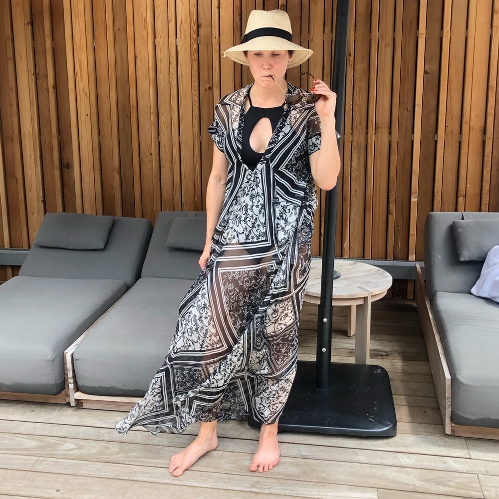SHAKUHACHI | Long Kaftan Caftan Swim Coverup